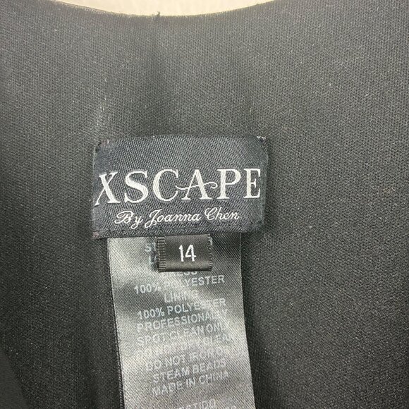 VTG 90s Xscape by Joanna Chen Off the Shoulder Dress Black Sz 14 Whimsigoth - Picture 6 of 8